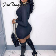 Load image into Gallery viewer, Fall Solid Sexy Long Sleeve Deep V Neck Mini Vintage Party Dresses XS /XL - slvhasitall
