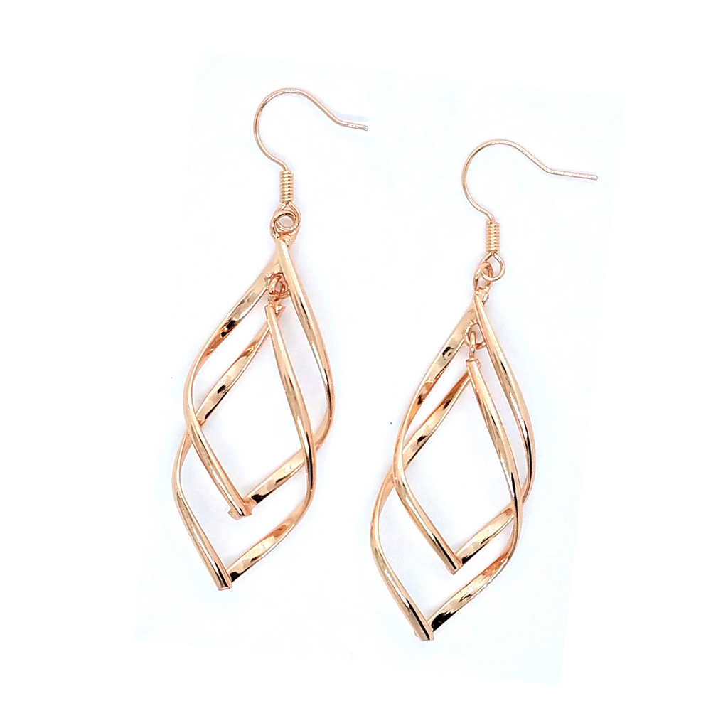 Sterling Silver Interlocking Diamond Spirals Earrings