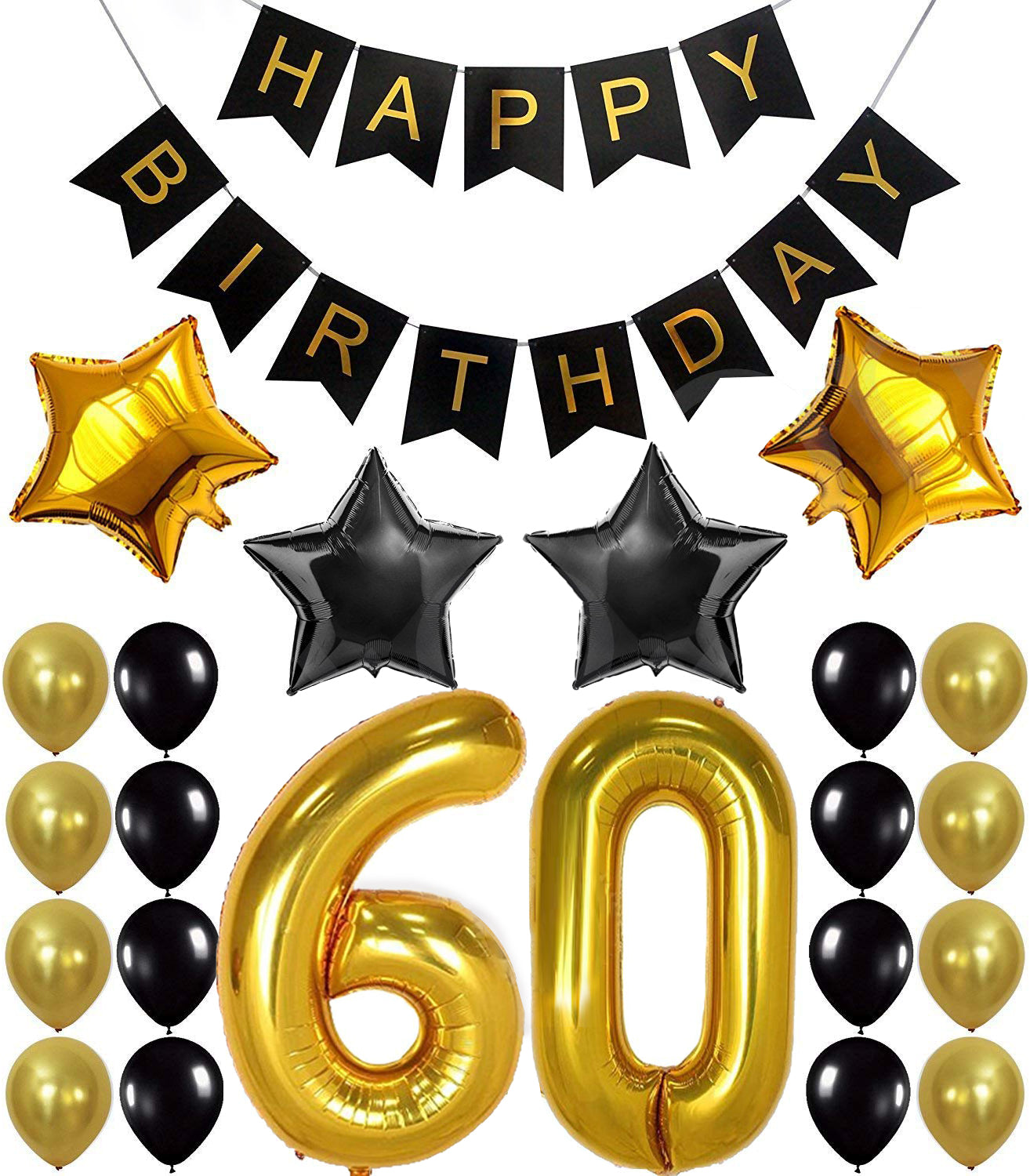 30th Birthday Party Decorations KIT Gold and Black