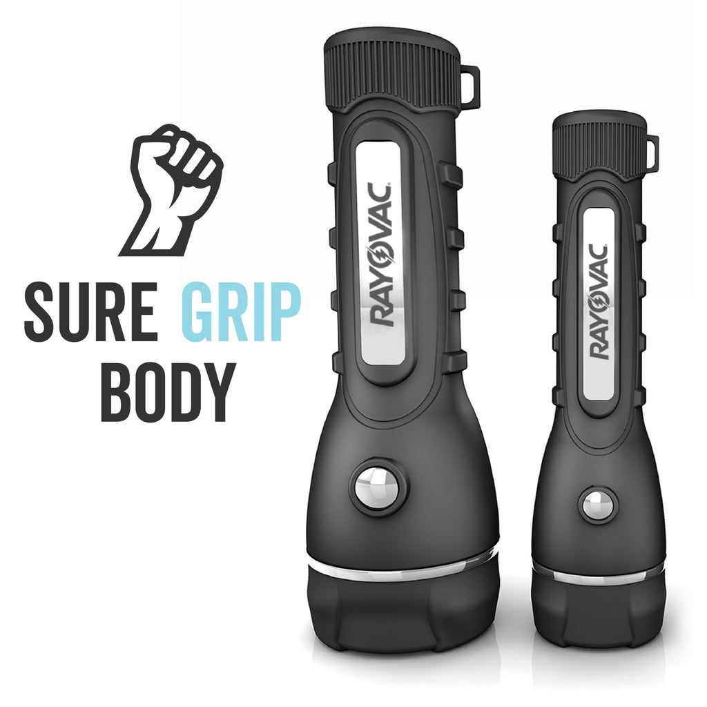 Rayovac Brite Essentials Two AA and Two D Robust Rubberized LED Flashlight Multipack