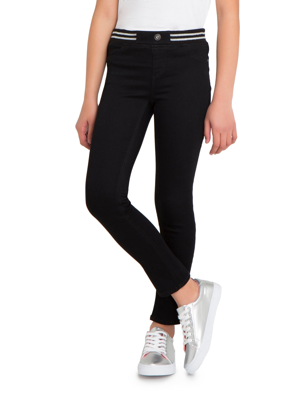 Girls Rib Waist Skinny Jeans Slim Sizes 5-18