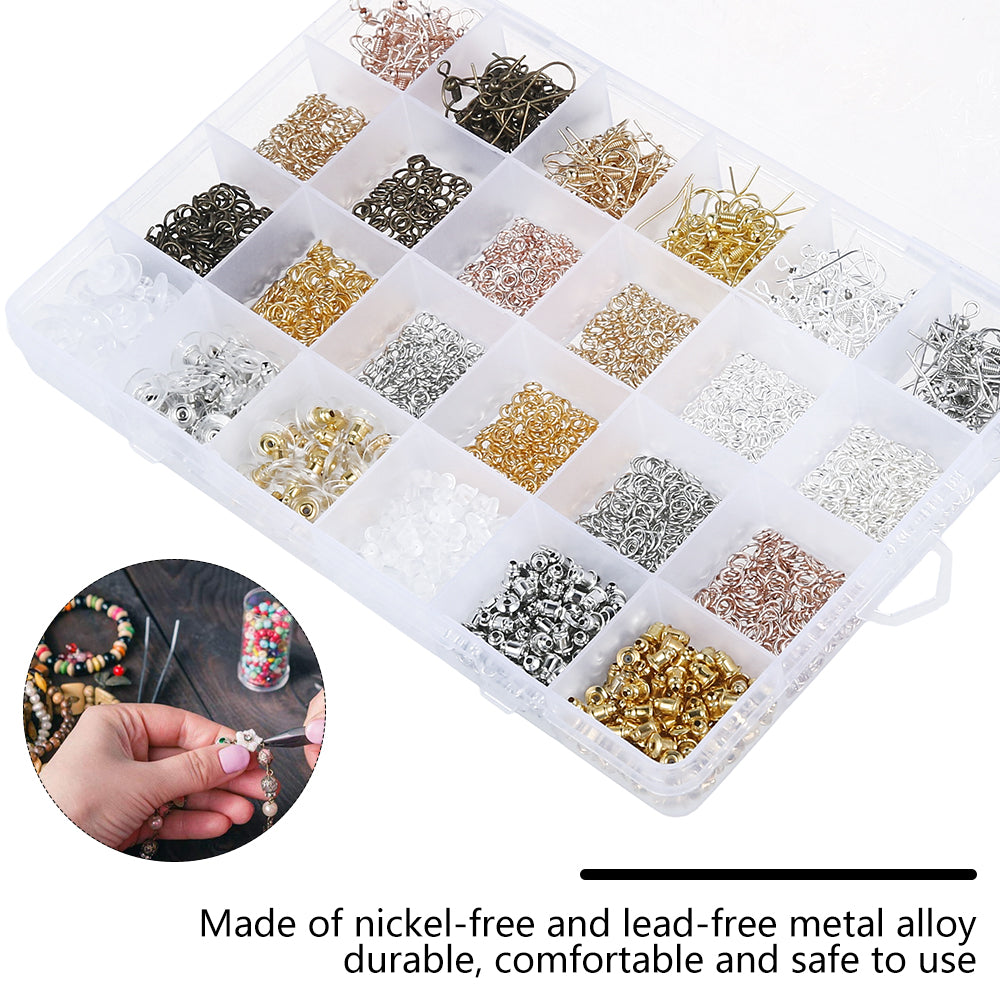 Everso 2500Pcs Earring Hooks Earring Making Kit for Jewelry