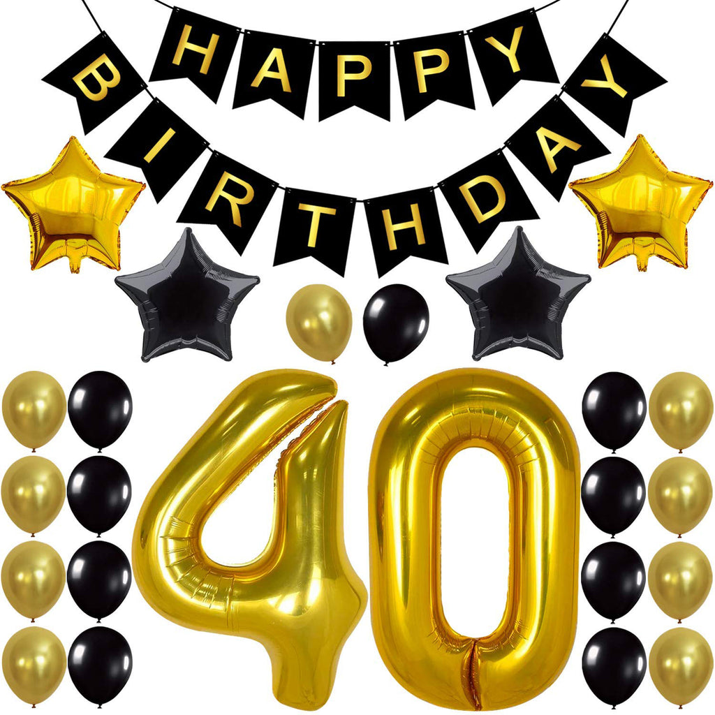 30th Birthday Party Decorations KIT Gold and Black