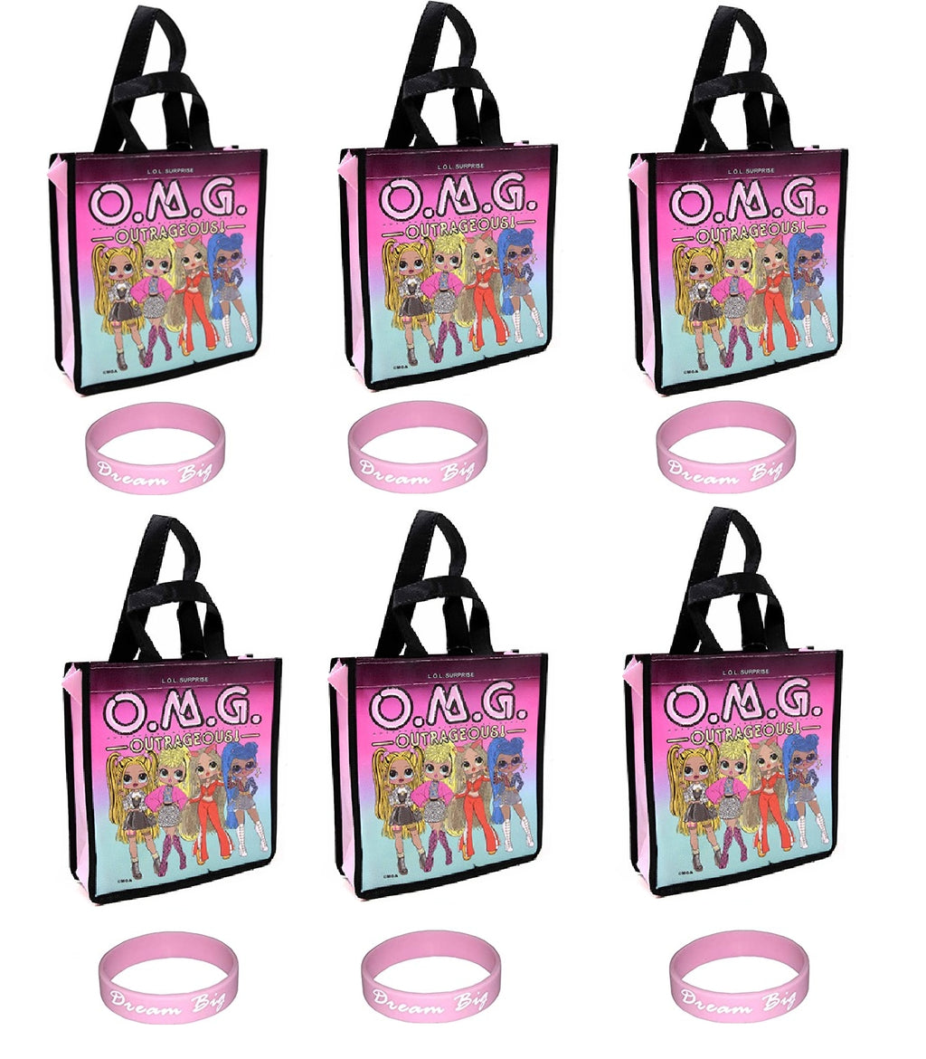 L.O.L. SURPRISE! Set of 6 Reusable 8 Inch Tote Bags Party