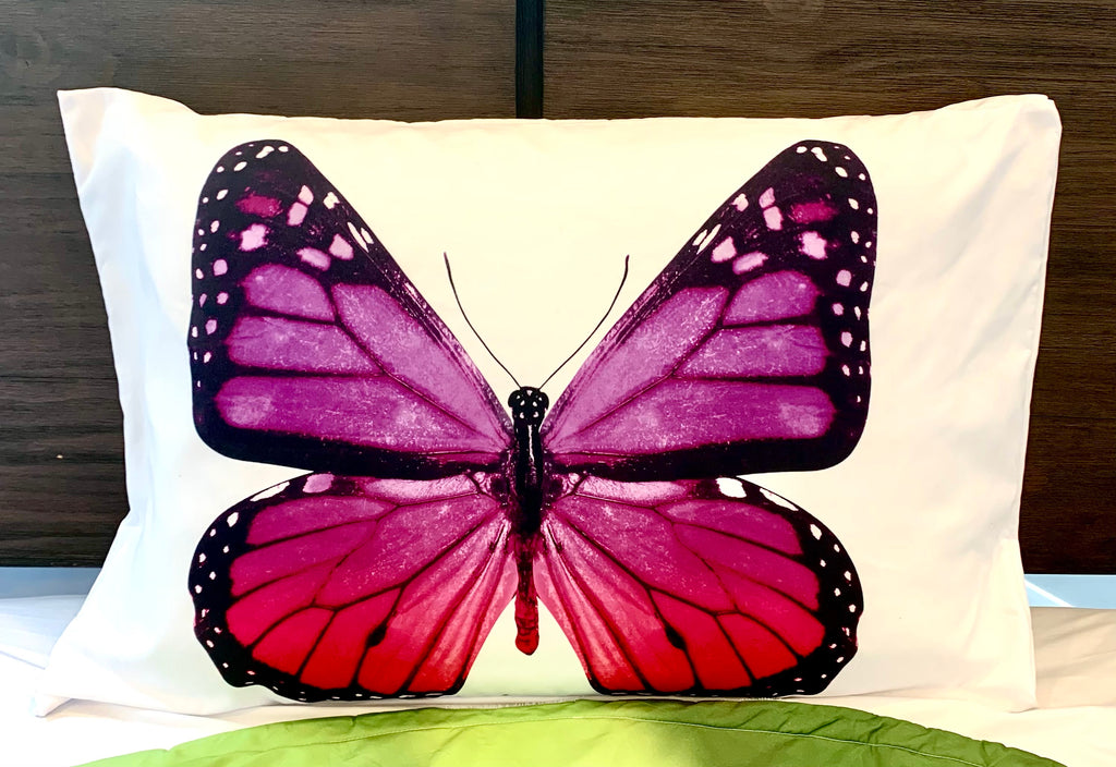 Purple Butterfly 5 PC Kids Twin Bed Set With Round Comforter