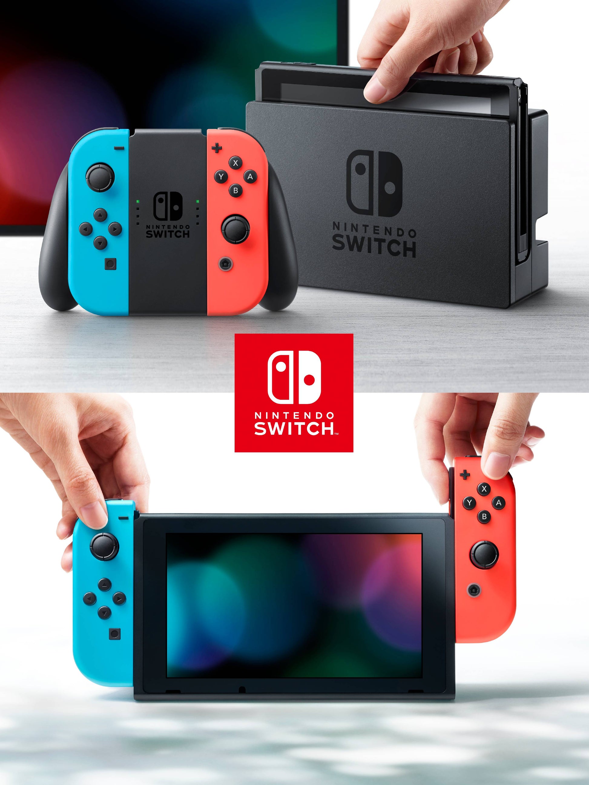 Nintendo Switch Console With Blue & Red Joy-Con.