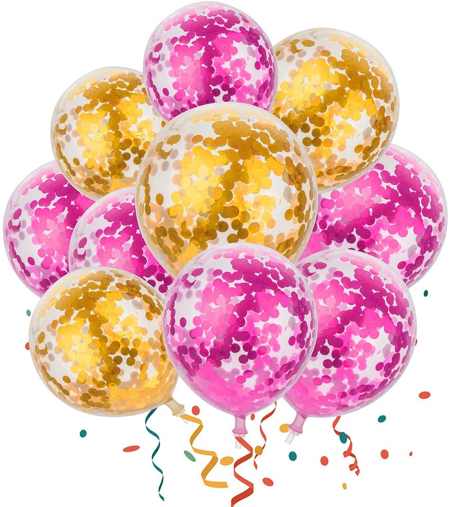 MESHA Confetti Balloons 12 Inches Party Balloons 2 Colors Pack of 20