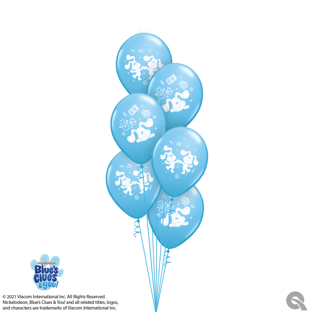 Nickelodeon 6 Ct Blue's Clues Latex Balloons , Blue, 12"