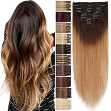 Load image into Gallery viewer, Benehair 100% Real Remy Human Hair Extensions Clip In 8Pcs
