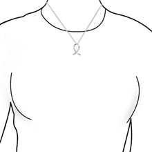 Load image into Gallery viewer, Pave Cubic Zirconia CZ Pink Ribbon Breast Cancer Survivor Pendant Necklace
