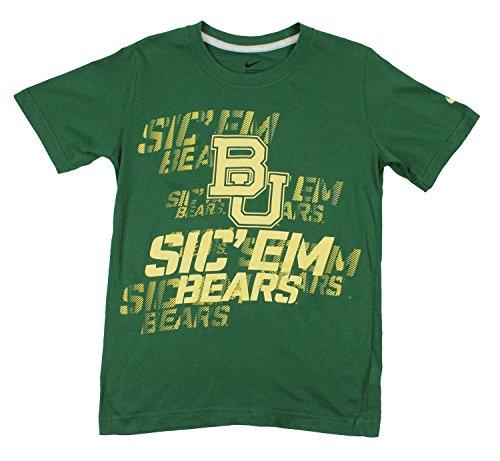 Nike NCAA Youth Boys Baylor Bears SIC' EM Tee Top Shirt, Green