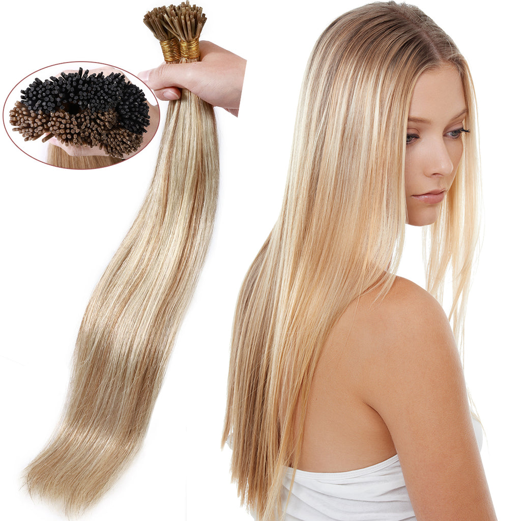 I Tip Hair Extensions Human  Highlight Remy Straight Hair Extensions