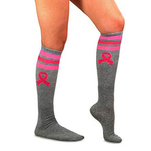 Load image into Gallery viewer, TeeHee Breast Cancer Awareness Cotton Knee High Socks
