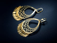 Load image into Gallery viewer, Peermont 18K Gold Plated Gold Filigree Cut-out Dangling Earrings
