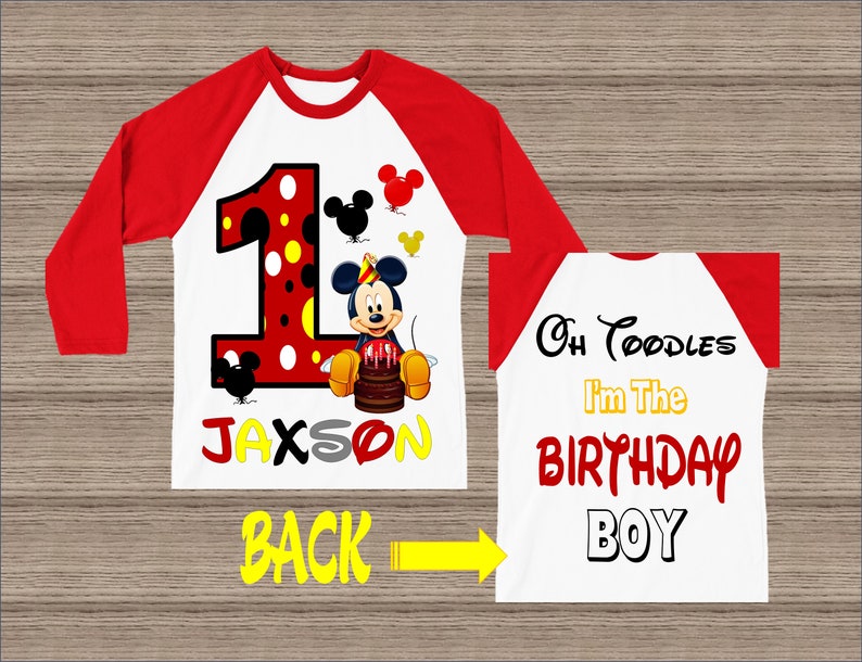 Handmade Mickey Mouse Matching Family Birthday Shirt