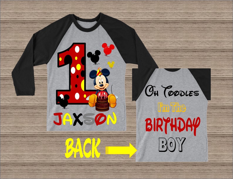 Handmade Mickey Mouse Matching Family Birthday Shirt
