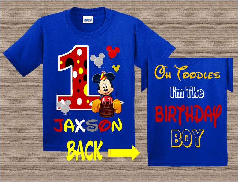 Handmade Mickey Mouse Matching Family Birthday Shirt