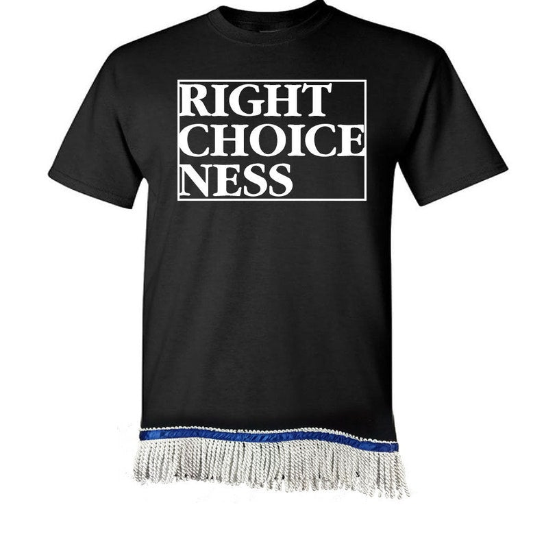 Hebrew Israelite Right Choice Ness, Righteousness, T Shirt with Fringes,