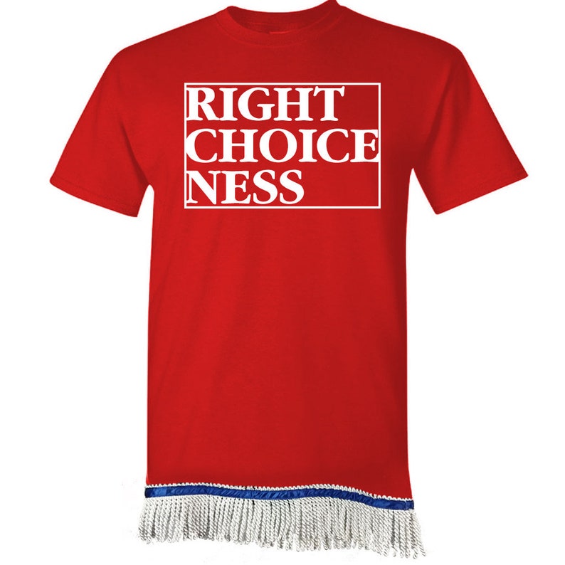 Hebrew Israelite Right Choice Ness, Righteousness, T Shirt with Fringes,
