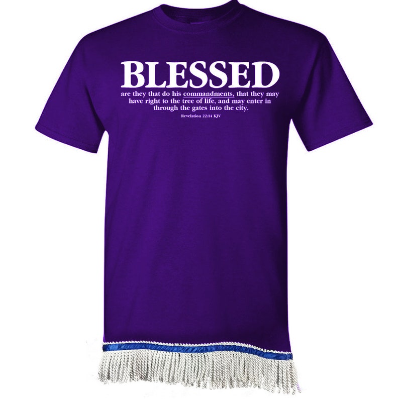 Hebrew Israelite T Shirt with Fringes, Blessed - X Nation Brand - 12 Tribes Garments