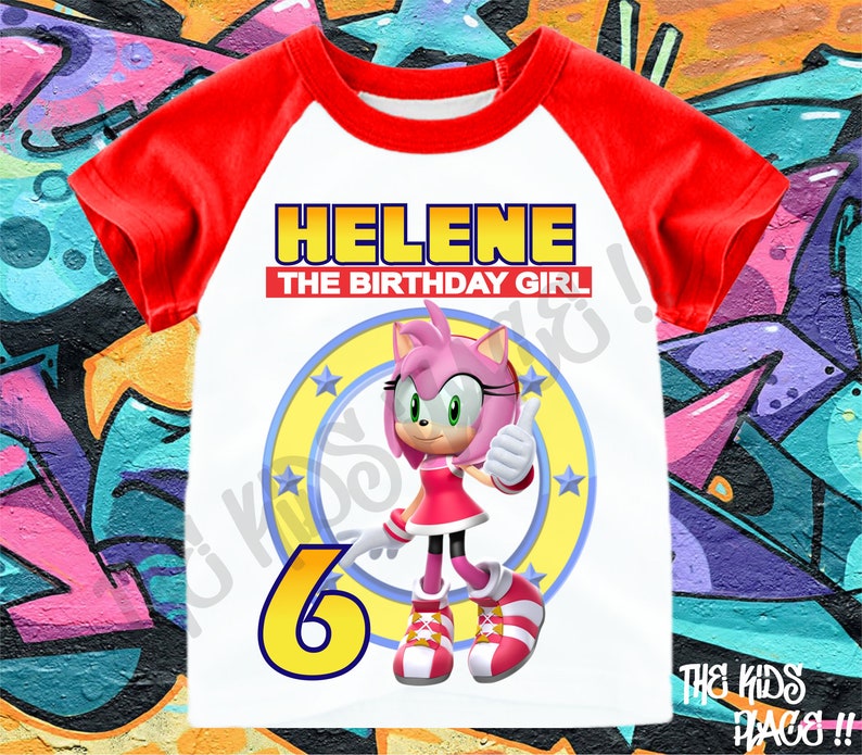 Personalized Amy Sonic Inspired Family Birthday Party T- Short