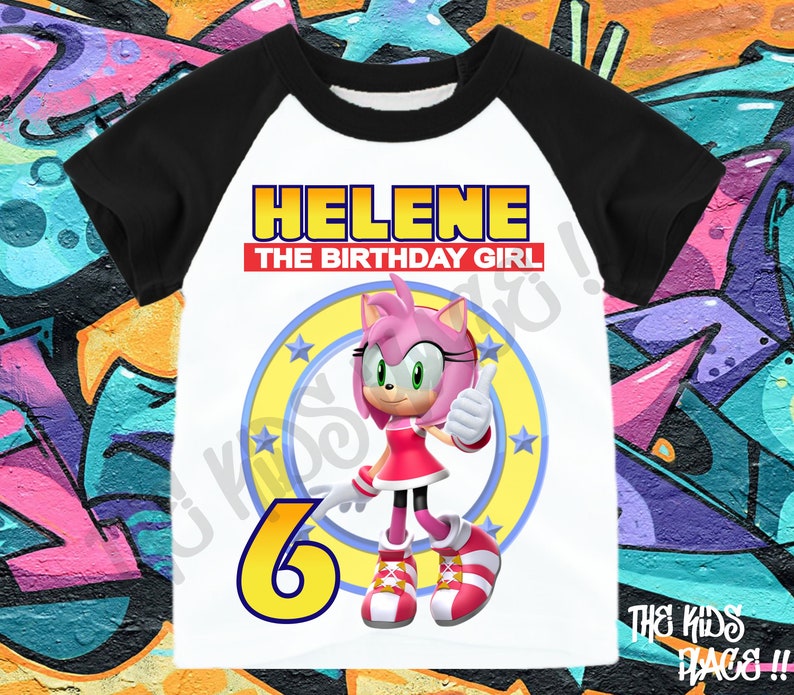 Personalized Amy Sonic Inspired Family Birthday Party T- Short