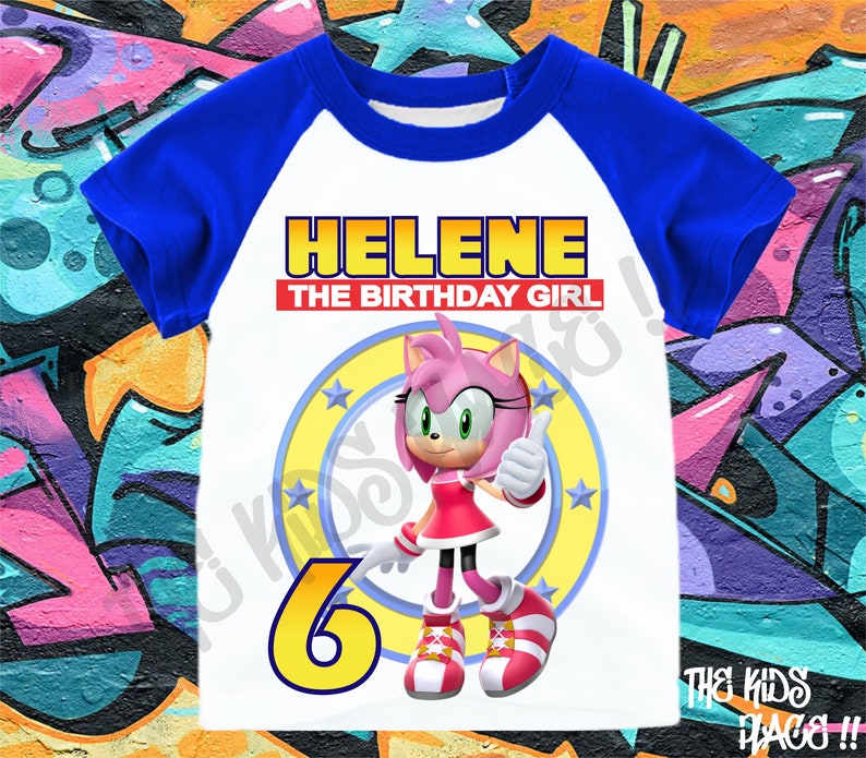 Personalized Amy Sonic Inspired Family Birthday Party T- Short