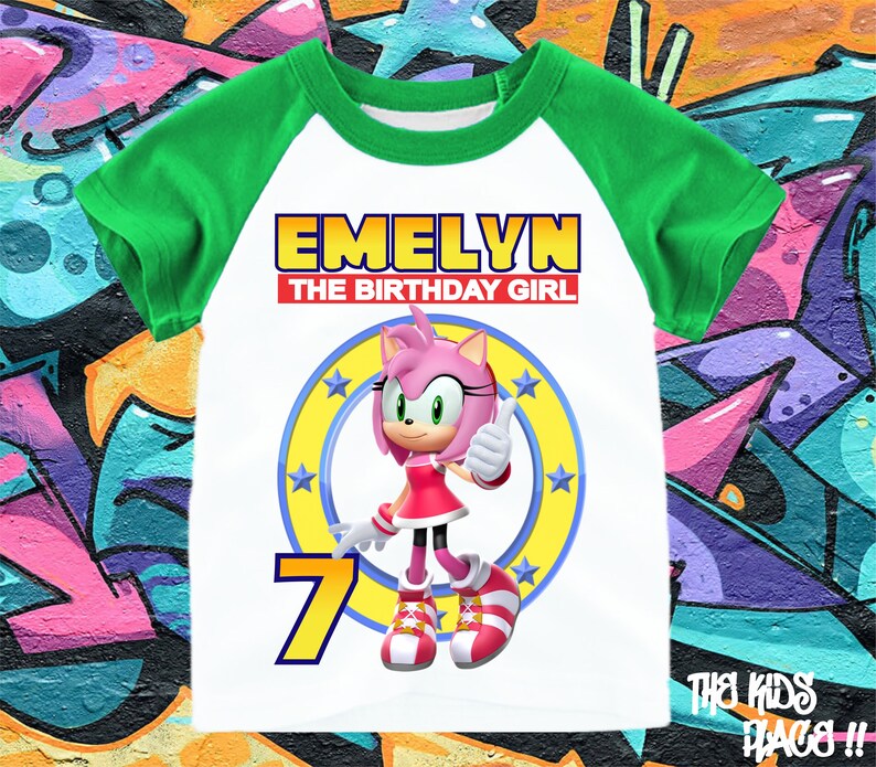 Personalized Amy Sonic Inspired Family Birthday Party T- Short