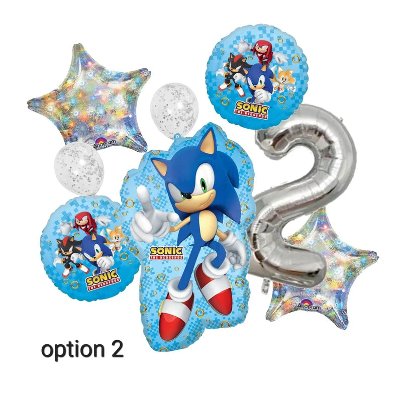 Sonic The Hedgehog Theme 5Th Birthday Balloons, Party Decorations