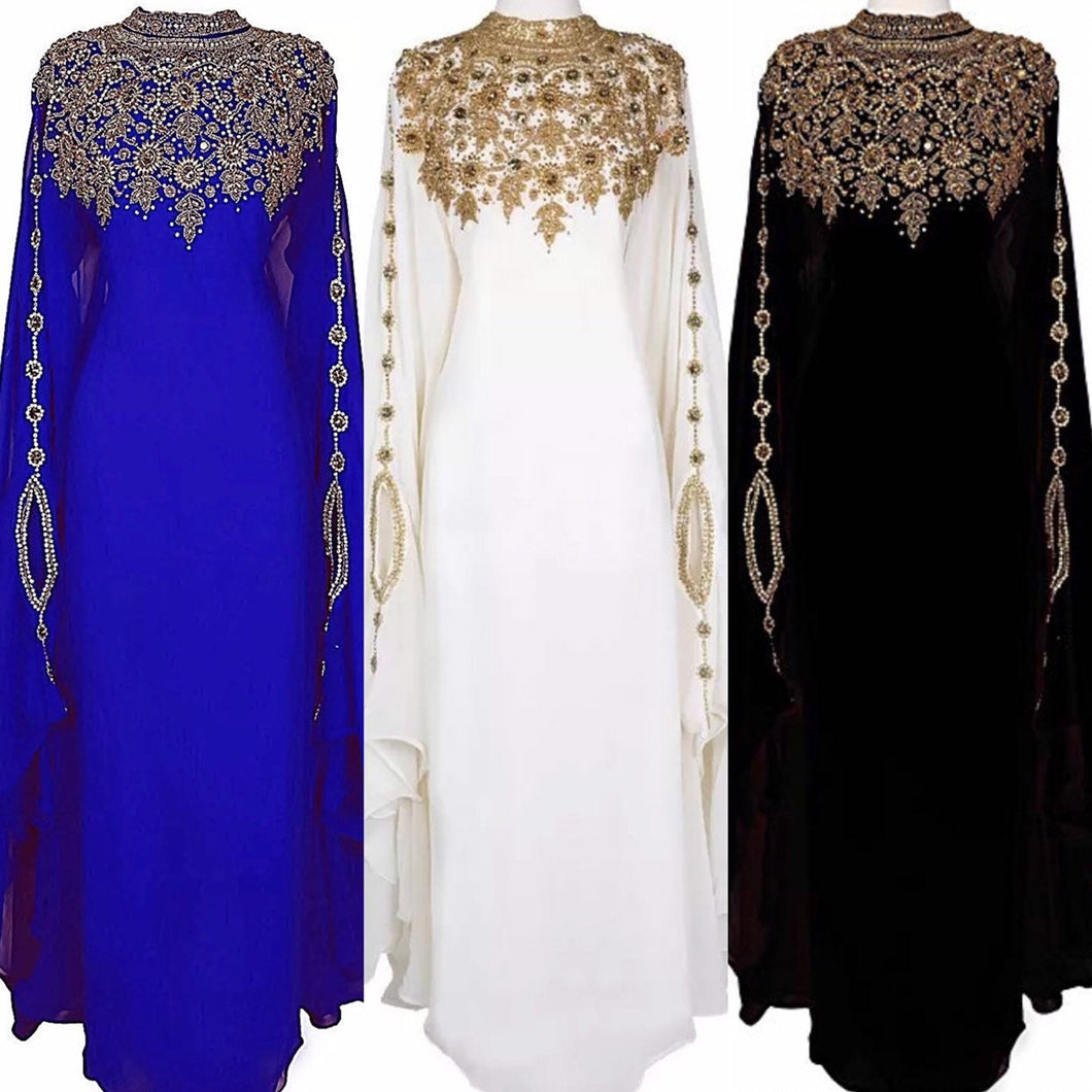 Urban Lipi Kaftan Abaya Elegant Long Wedding Eid Ramadan Party Maxi Dress