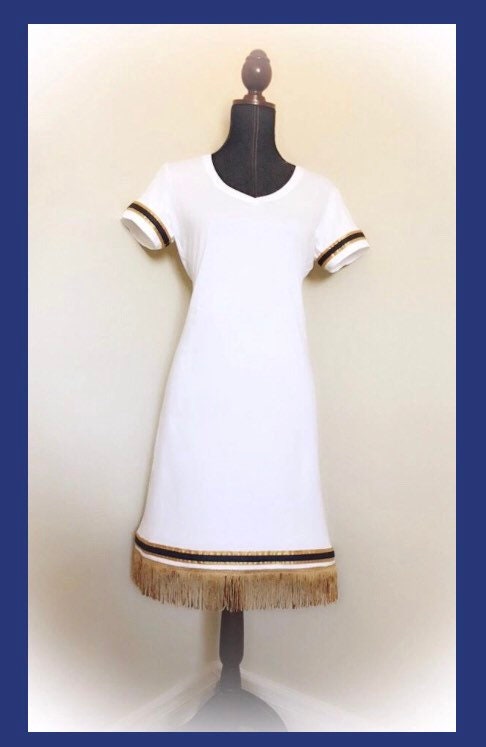 Womens fringed t-shirt dress