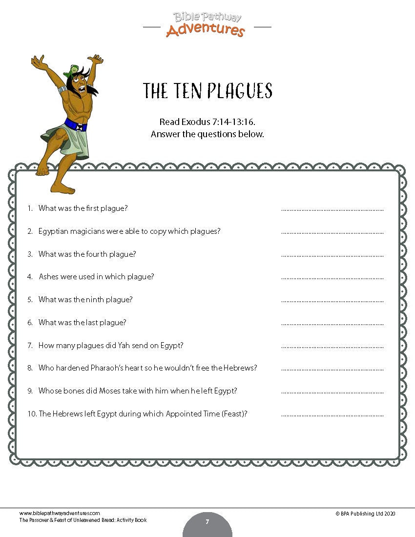 The Passover Story Activity Lesson Book
