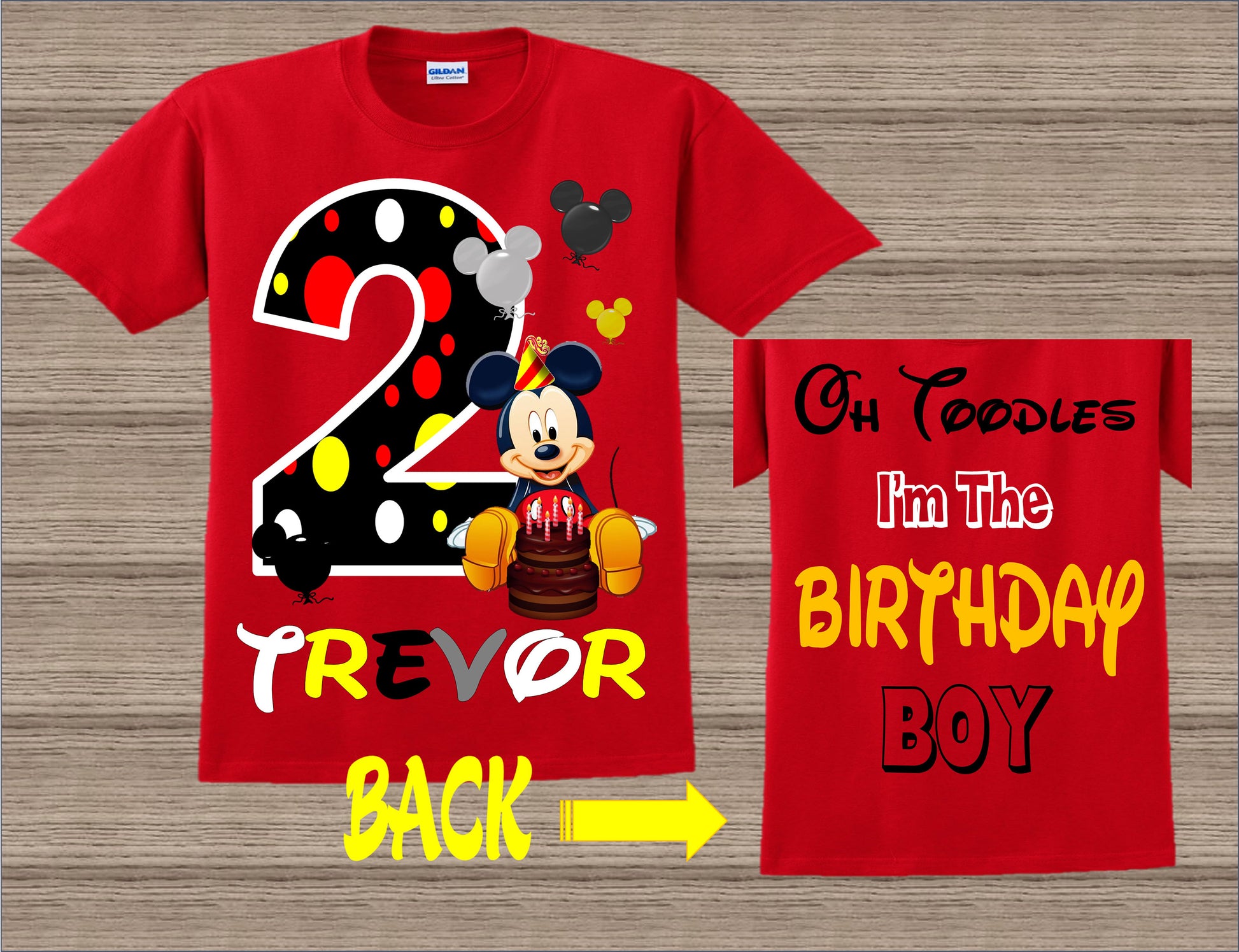 Handmade Mickey Mouse Matching Family Birthday Shirt