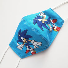 Load image into Gallery viewer, Handmade Sonic The Hedgehog Kids Face Mask, 100% Cotton
