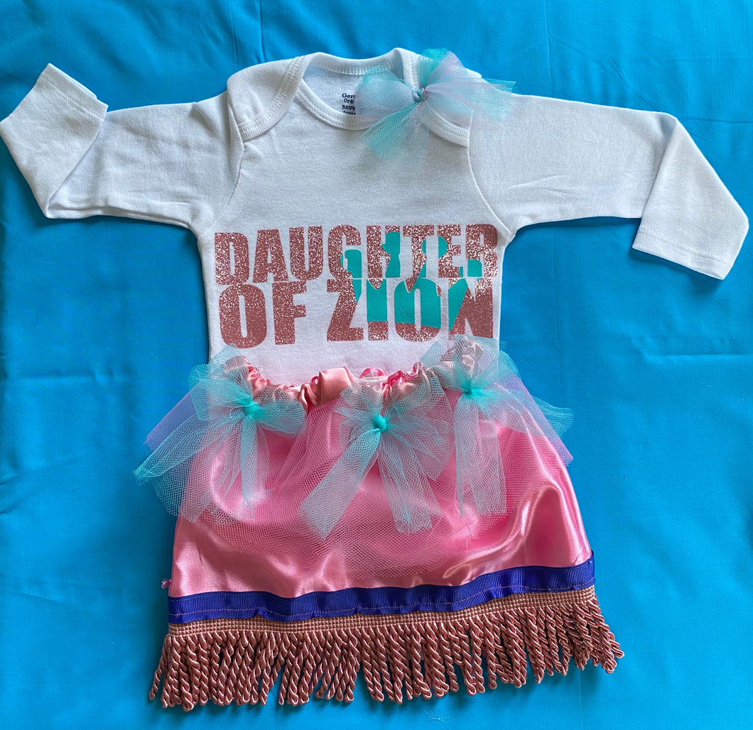 Hebrew Israelite baby onesiesskirt set