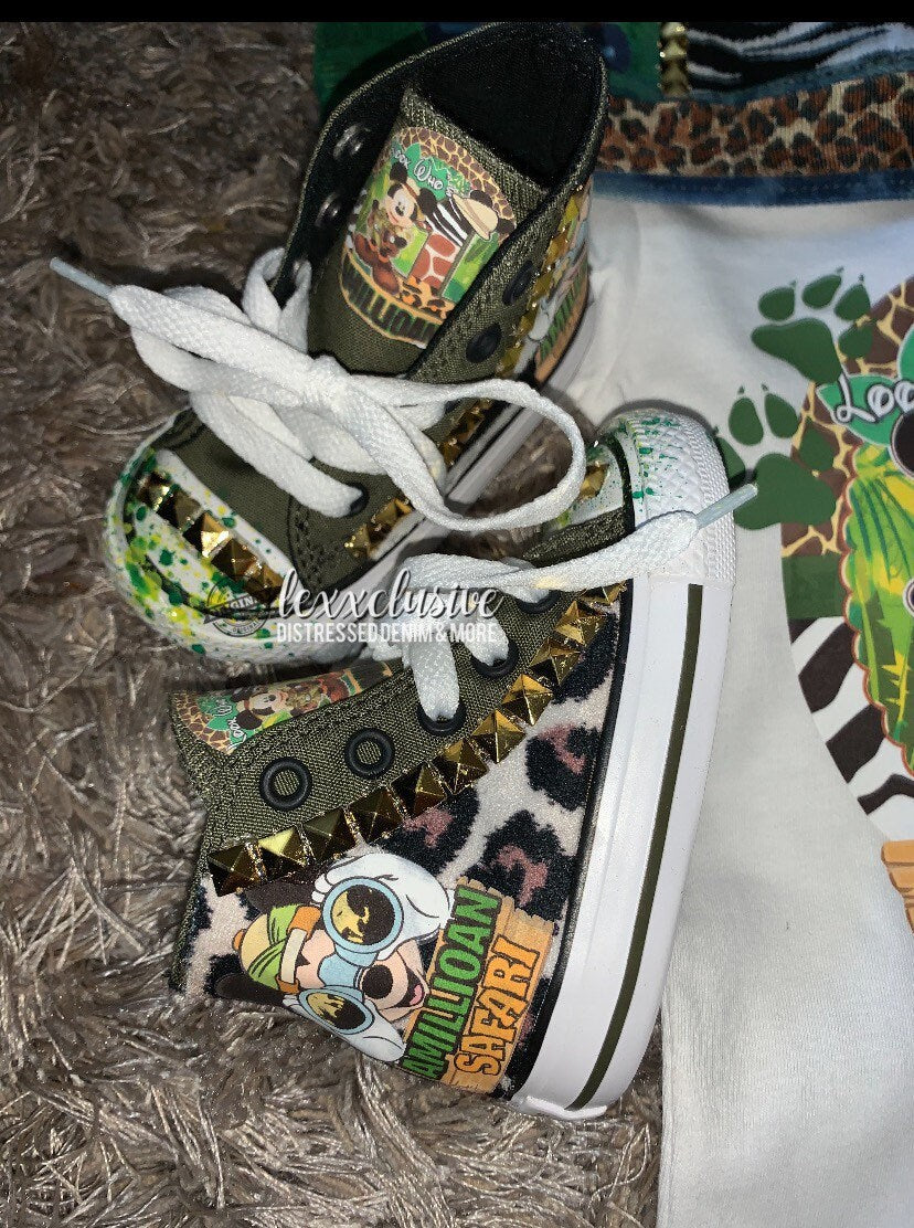 SHOES & Hat NOT Included Birthday Boy or Girl Distressed Denim JacketVest Tee JeansShorts Safari Animals