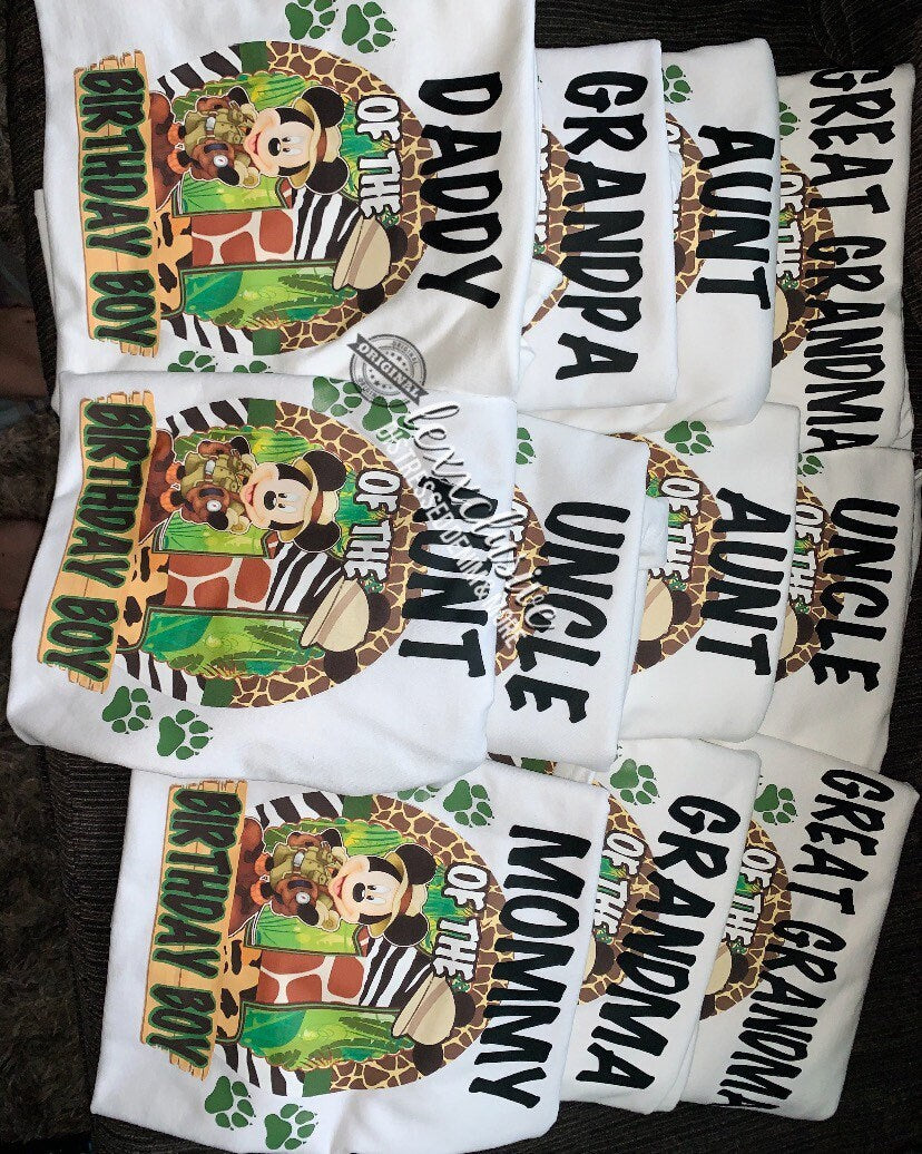 SHOES & Hat NOT Included Birthday Boy or Girl Distressed Denim JacketVest Tee JeansShorts Safari Animals