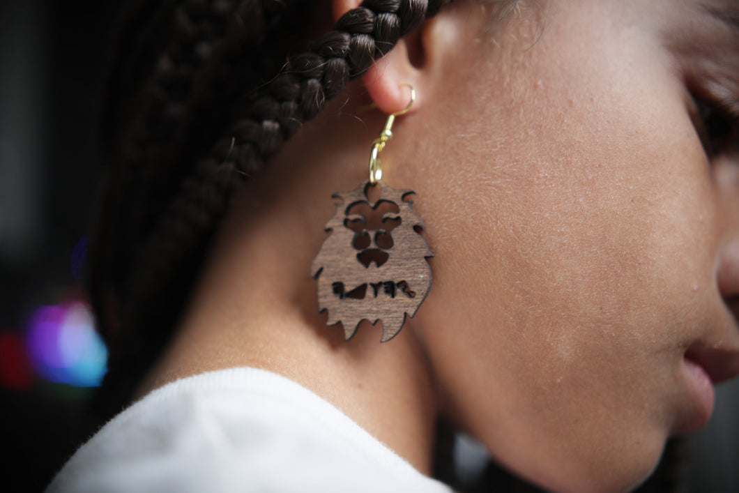 Walnut Hebrew Israelite Earrings