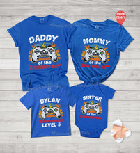 画像をギャラリービューアに読み込む, Personalized Gamer Family Birthday Boy T- Shirt

