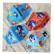 Load image into Gallery viewer, Handmade Sonic The Hedgehog Kids Face Mask, 100% Cotton
