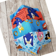 Load image into Gallery viewer, Handmade Sonic The Hedgehog Kids Face Mask, 100% Cotton

