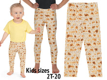 Load image into Gallery viewer, Matzo Flatbread Pattern Kids Leggings Passover
