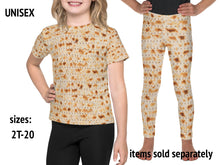 Load image into Gallery viewer, Matzo Flatbread Pattern Kids Leggings Passover

