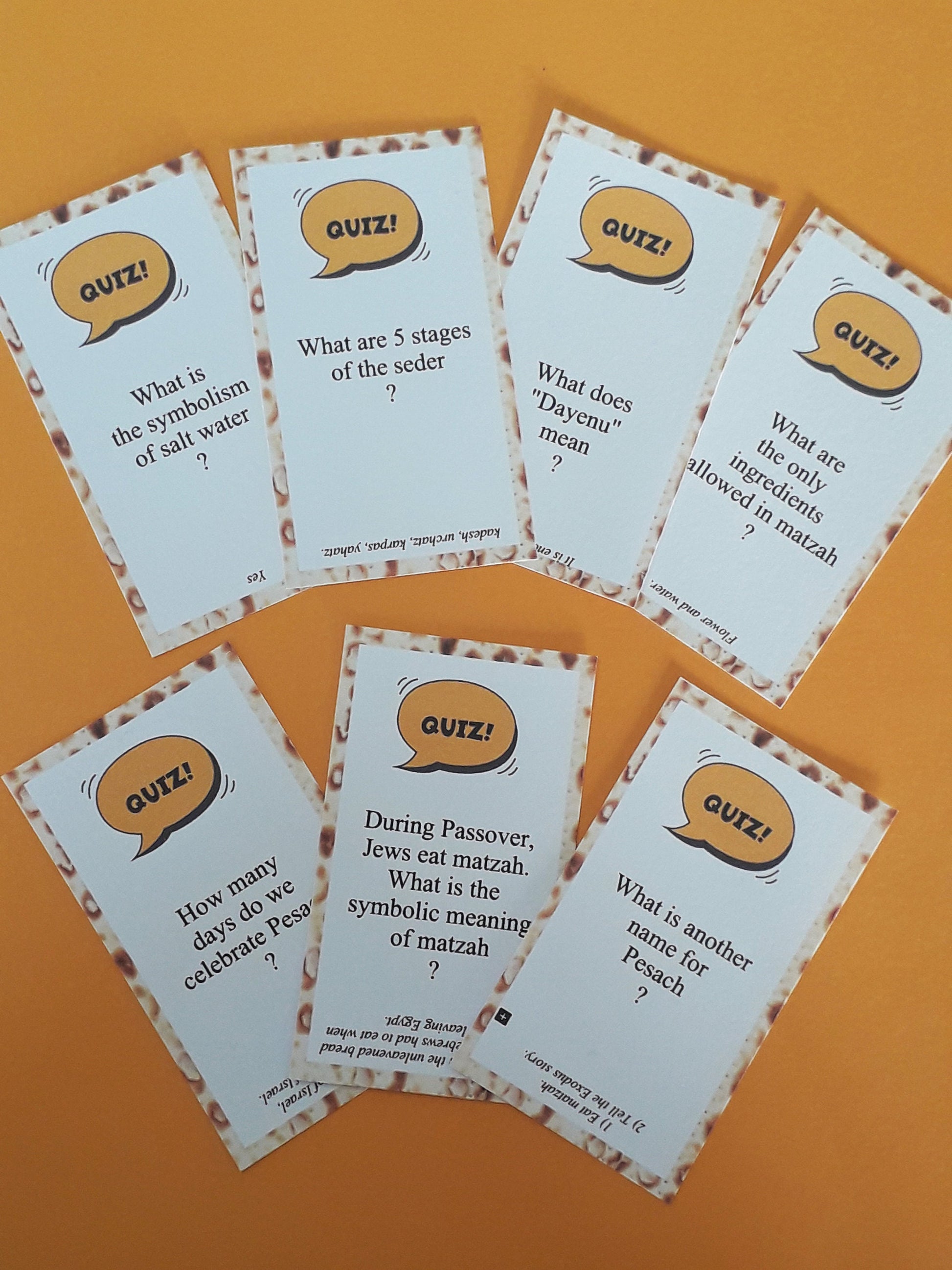 Passover Family Game 50 Trivia Cards Instant Download