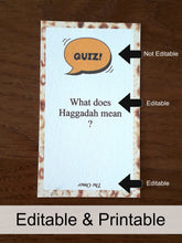 画像をギャラリービューアに読み込む, Passover Family Game 50 Trivia Cards Instant Download
