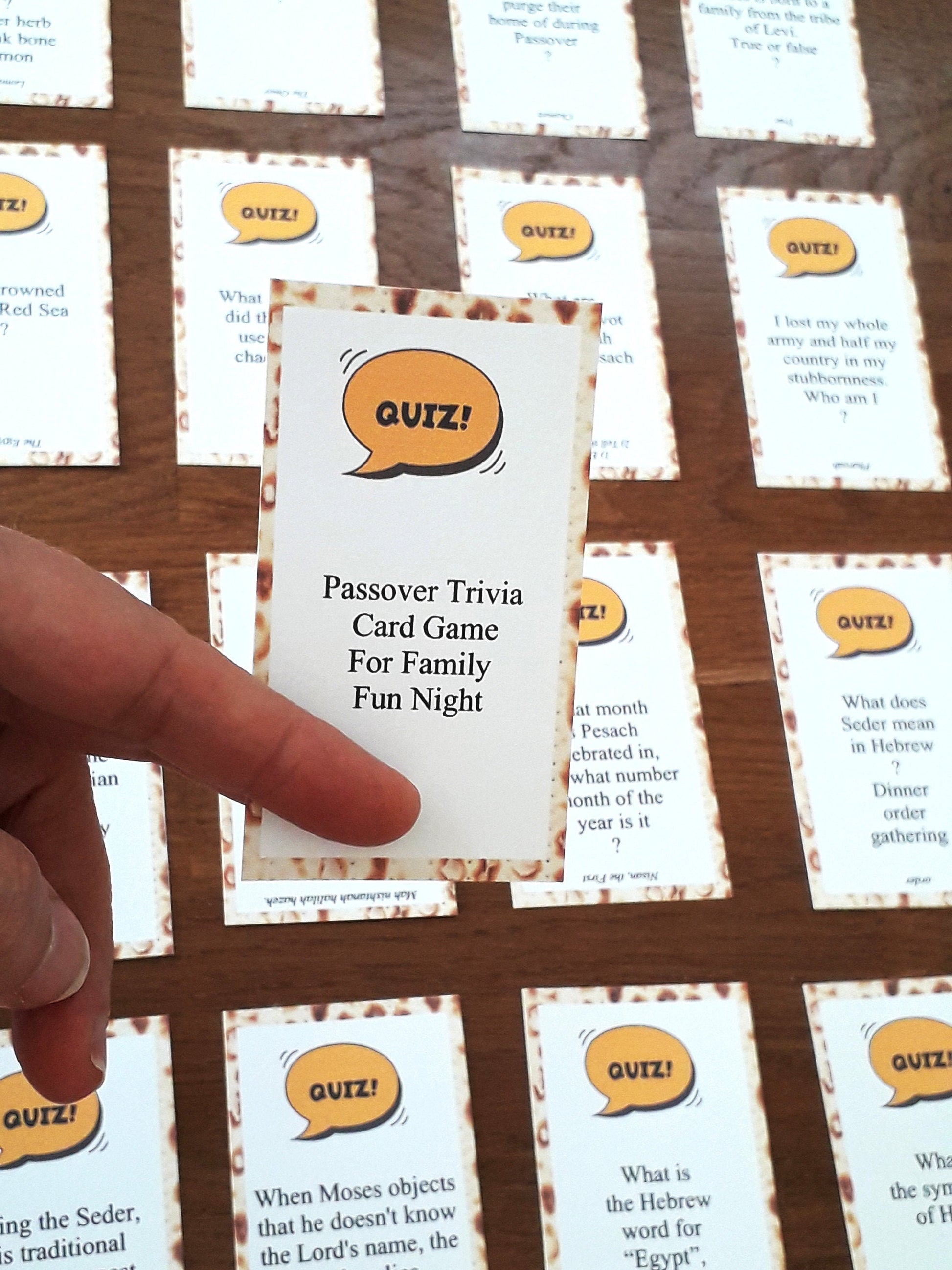 Passover Family Game 50 Trivia Cards Instant Download