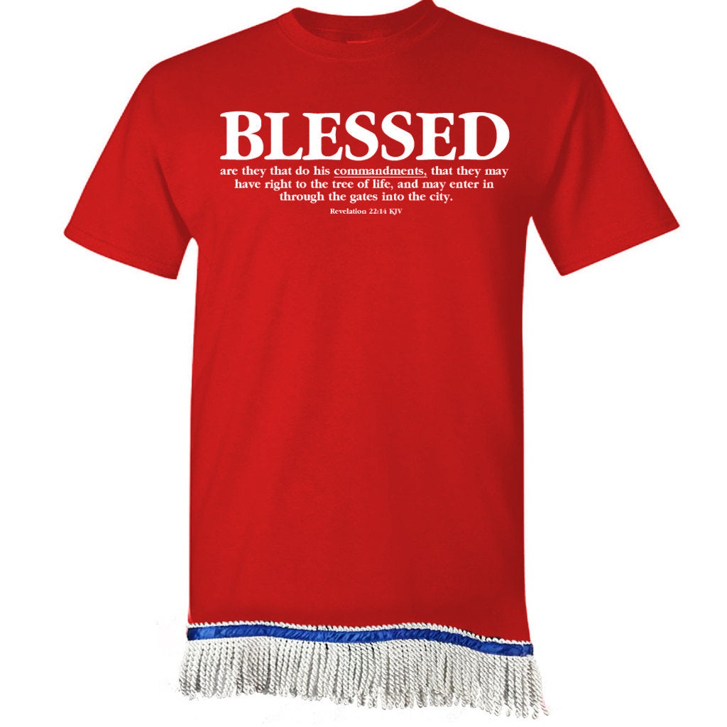 Hebrew Israelite T Shirt with Fringes, Blessed - X Nation Brand - 12 Tribes Garments