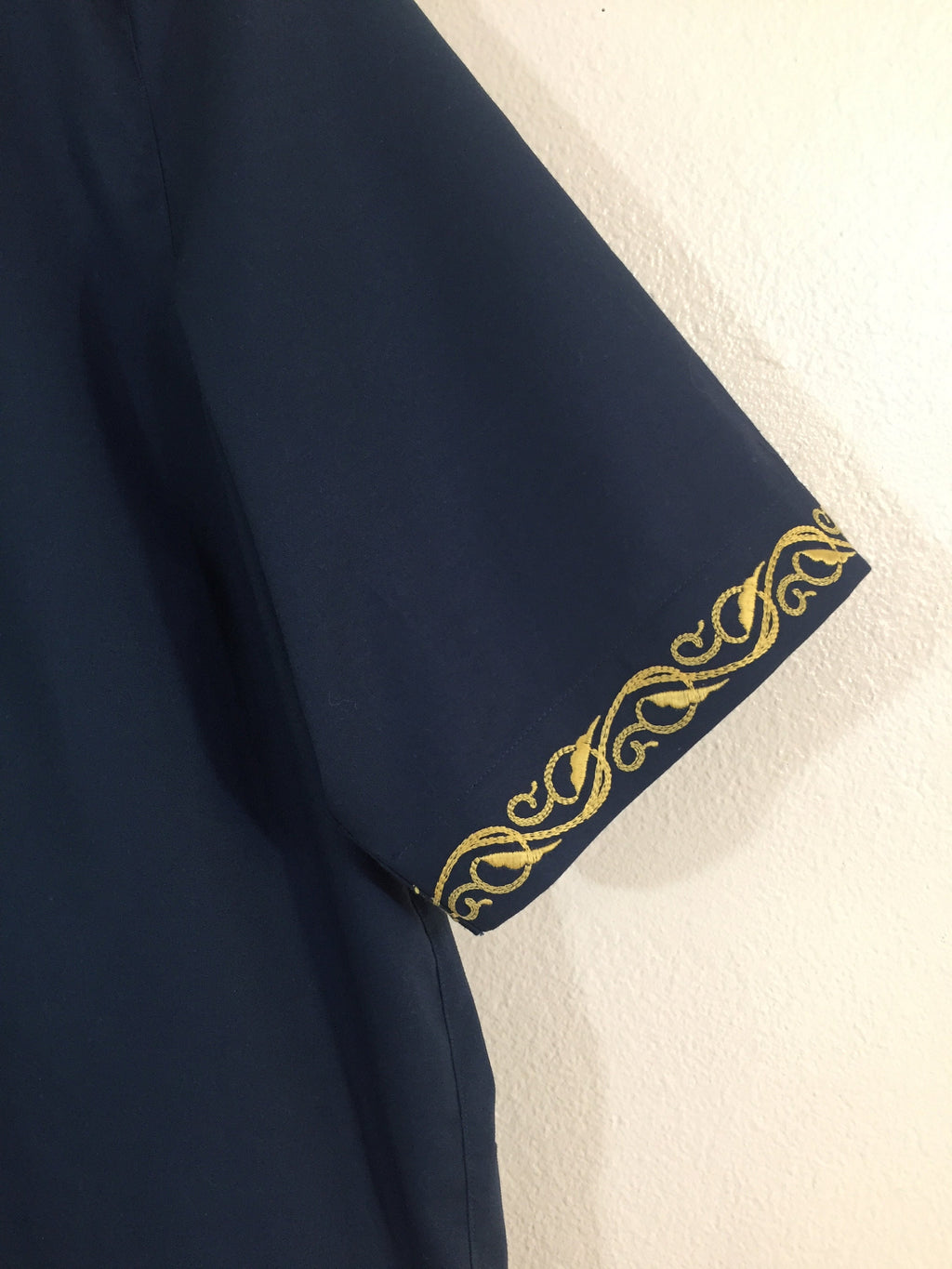 3 Pc Navy Blue Set with Gold embroidery