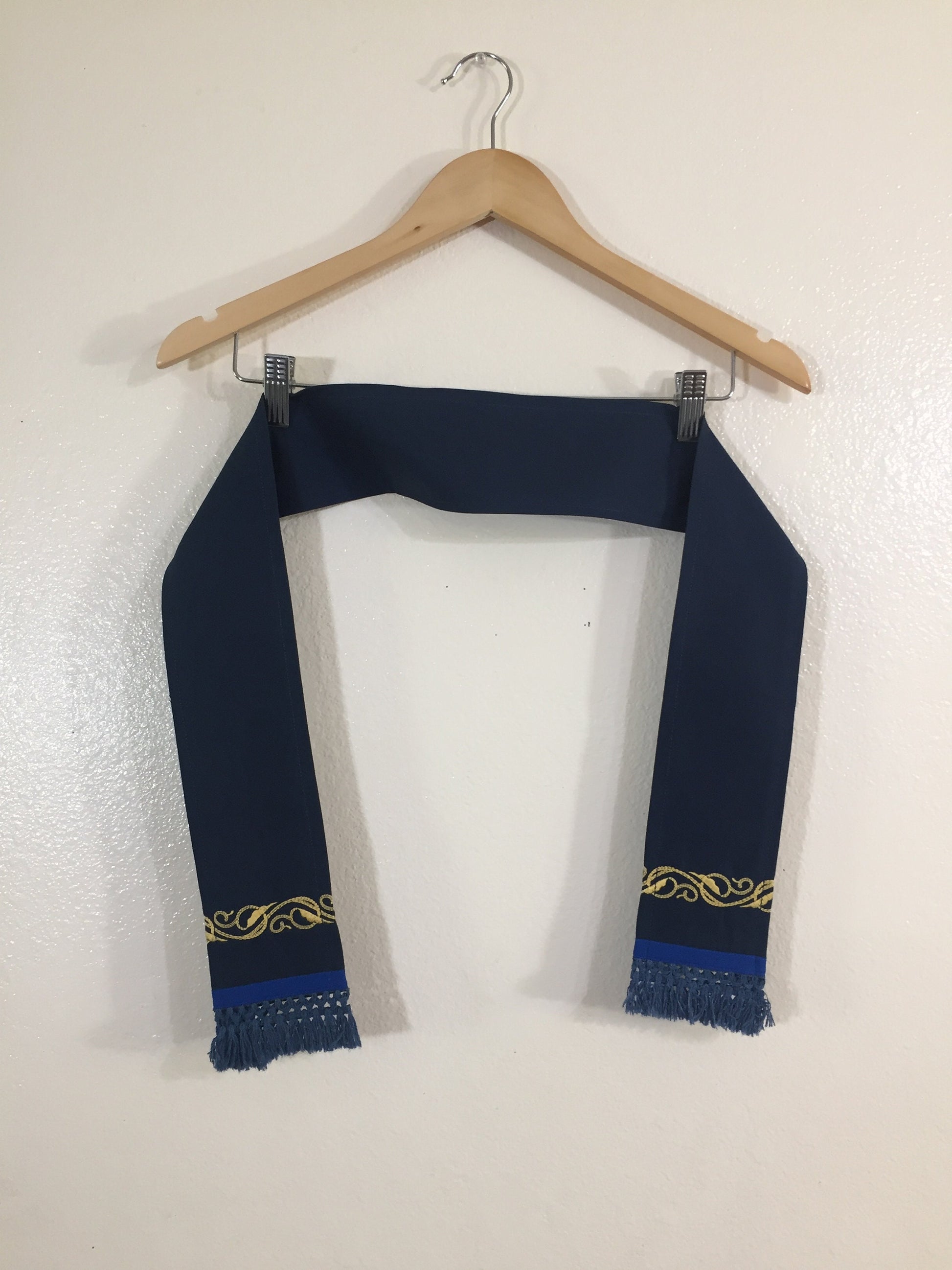 3 Pc Navy Blue Set with Gold embroidery