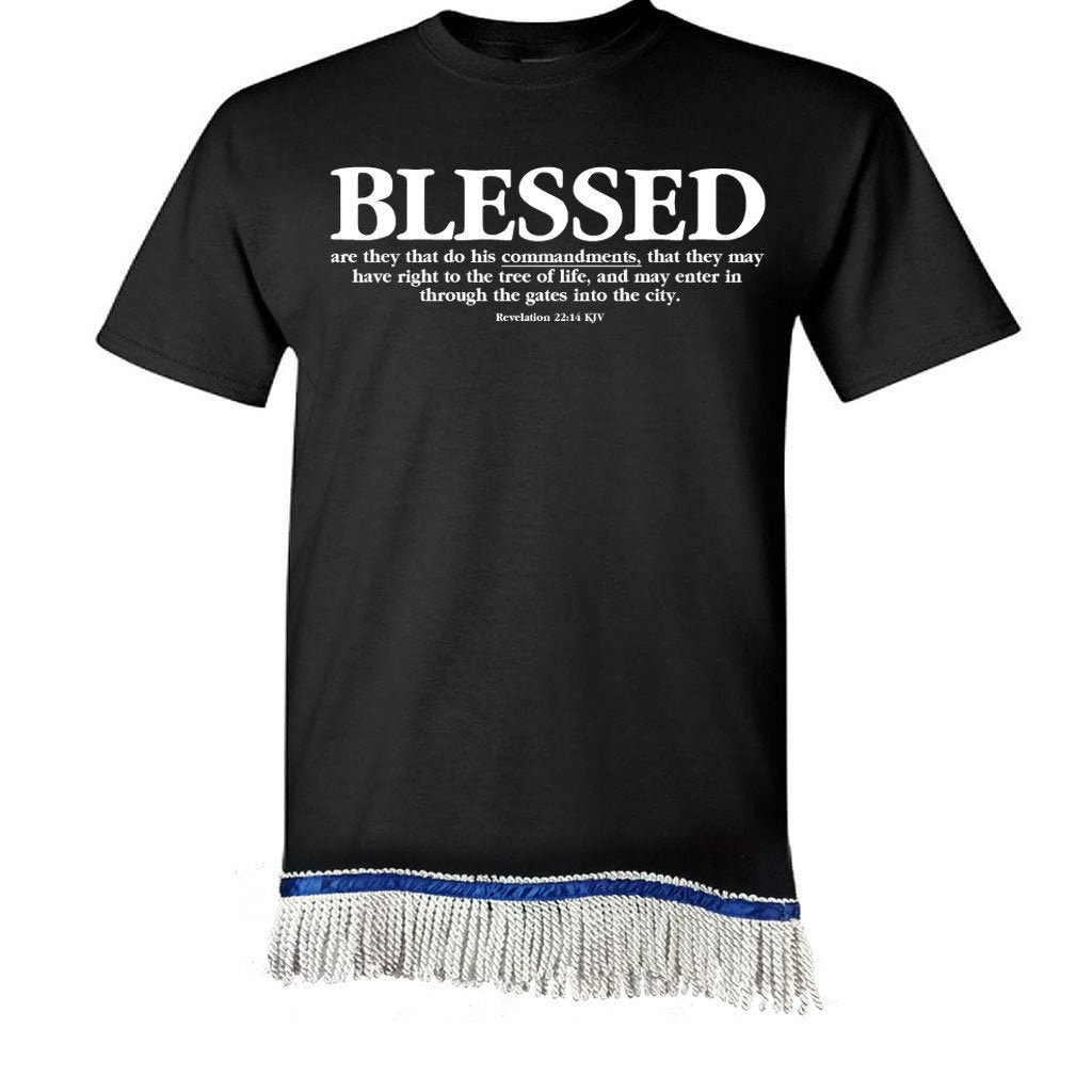 Hebrew Israelite T Shirt with Fringes, Blessed - X Nation Brand - 12 Tribes Garments